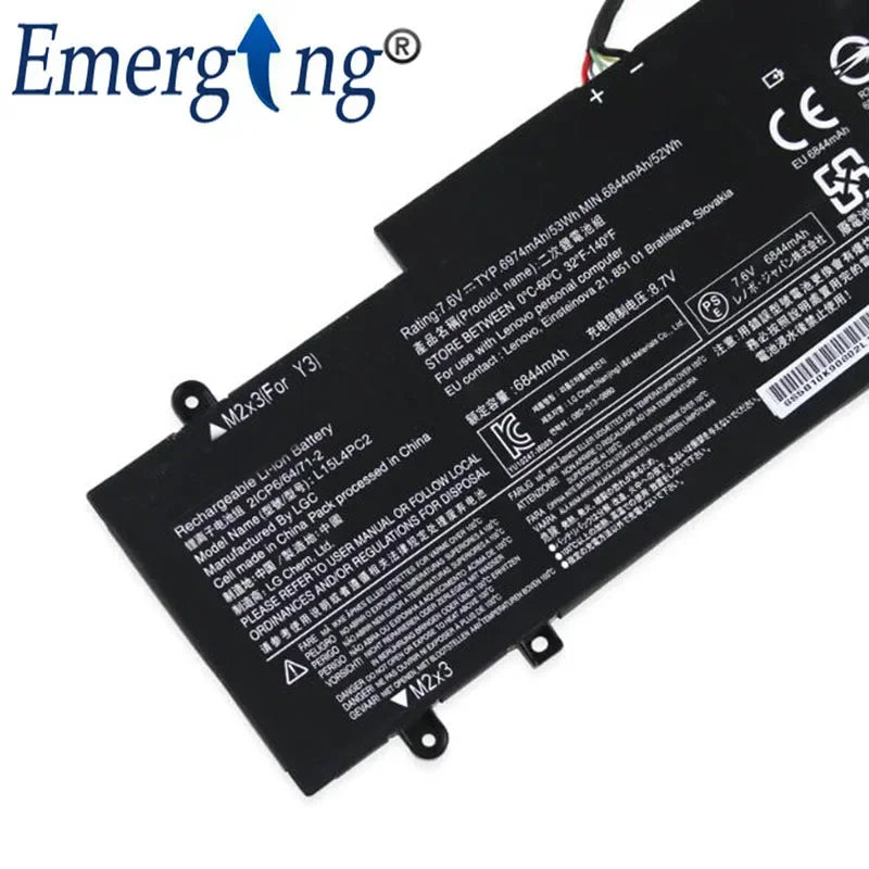 7.6V 53WH New L15M4PC2  Laptop Battery for Lenovo YOGA 710-14ISK 710-14IKB 710-15ISK L15L4PC2 710-15IKB 5B10K90802