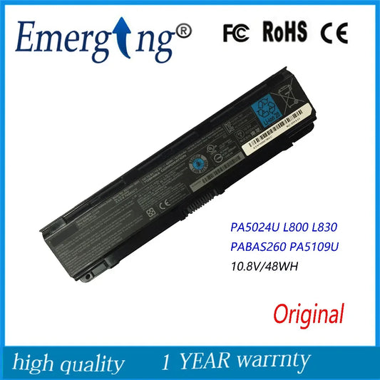 10.8V 48Wh New Laptop Battery for Toshiba Satellite C855D C55 C50 PA5024U L800 L830 PA5024-1BRS PABAS260