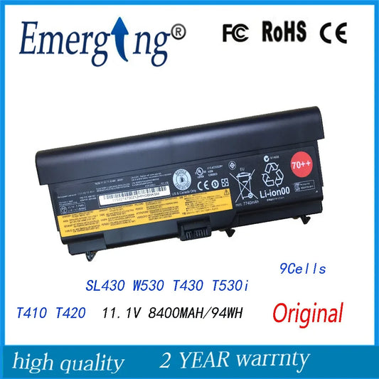 11.1V 94WH 9Cells Original  New  Laptop Battery for  Lenovo thinkpad SL430 W530 45N1006 45N1007 T430 T530i T410 T420