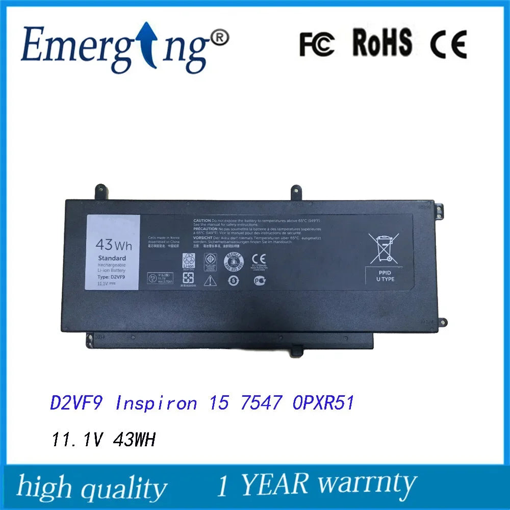 11.1V 43Wh New Original Laptop Battery for Dell  Vostro 14-5459 Inspiron 15-7547 7548 P68G V5459 P41F D2VF9 0PXR51 YGR2V 4P8PH