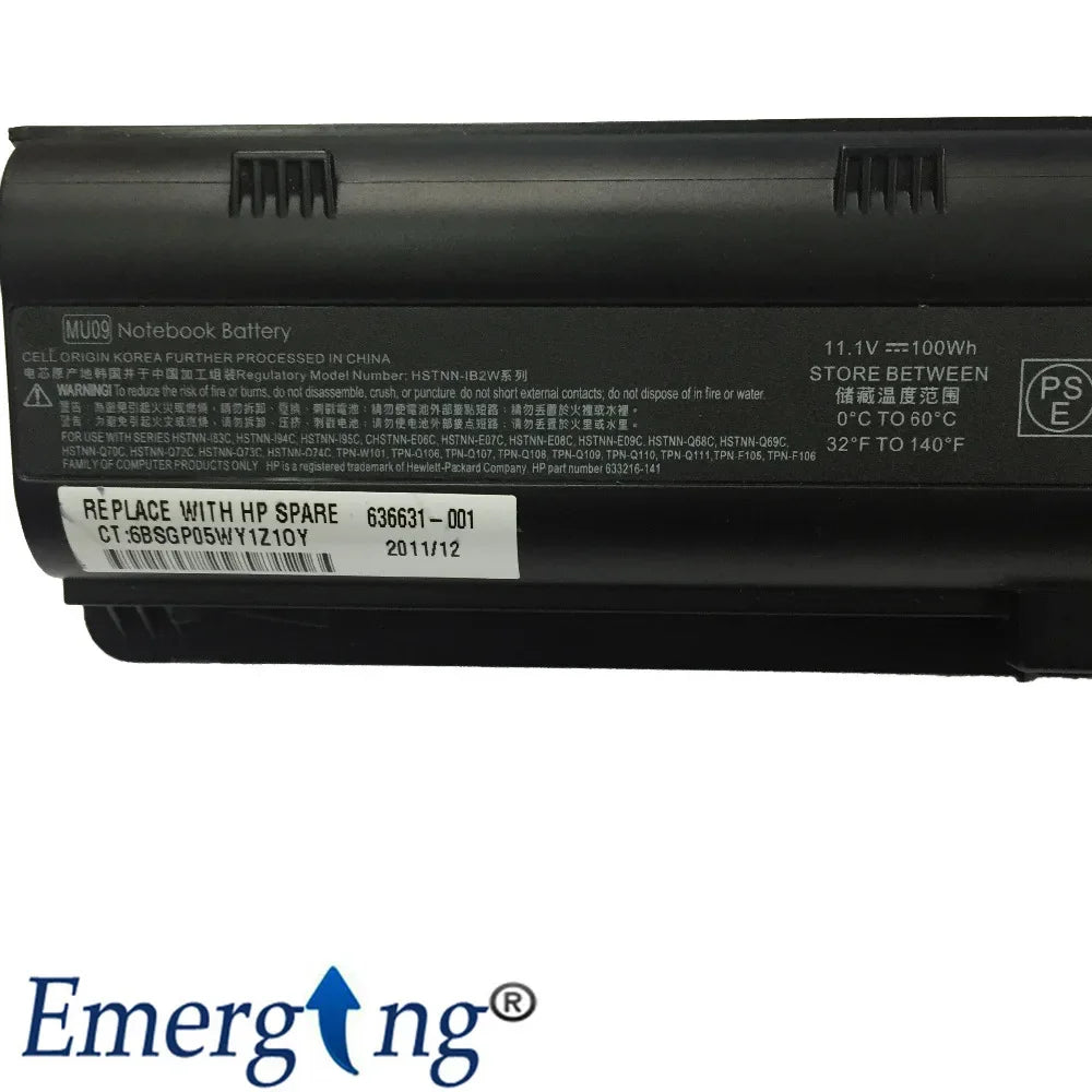 100Wh Original New Laptop Battery MU09 For HP Pavilion G4 G6 G7 G32 G42 mu06 G56 G62 G72 CQ32 CQ42 CQ62 CQ72 DM4 593553-001