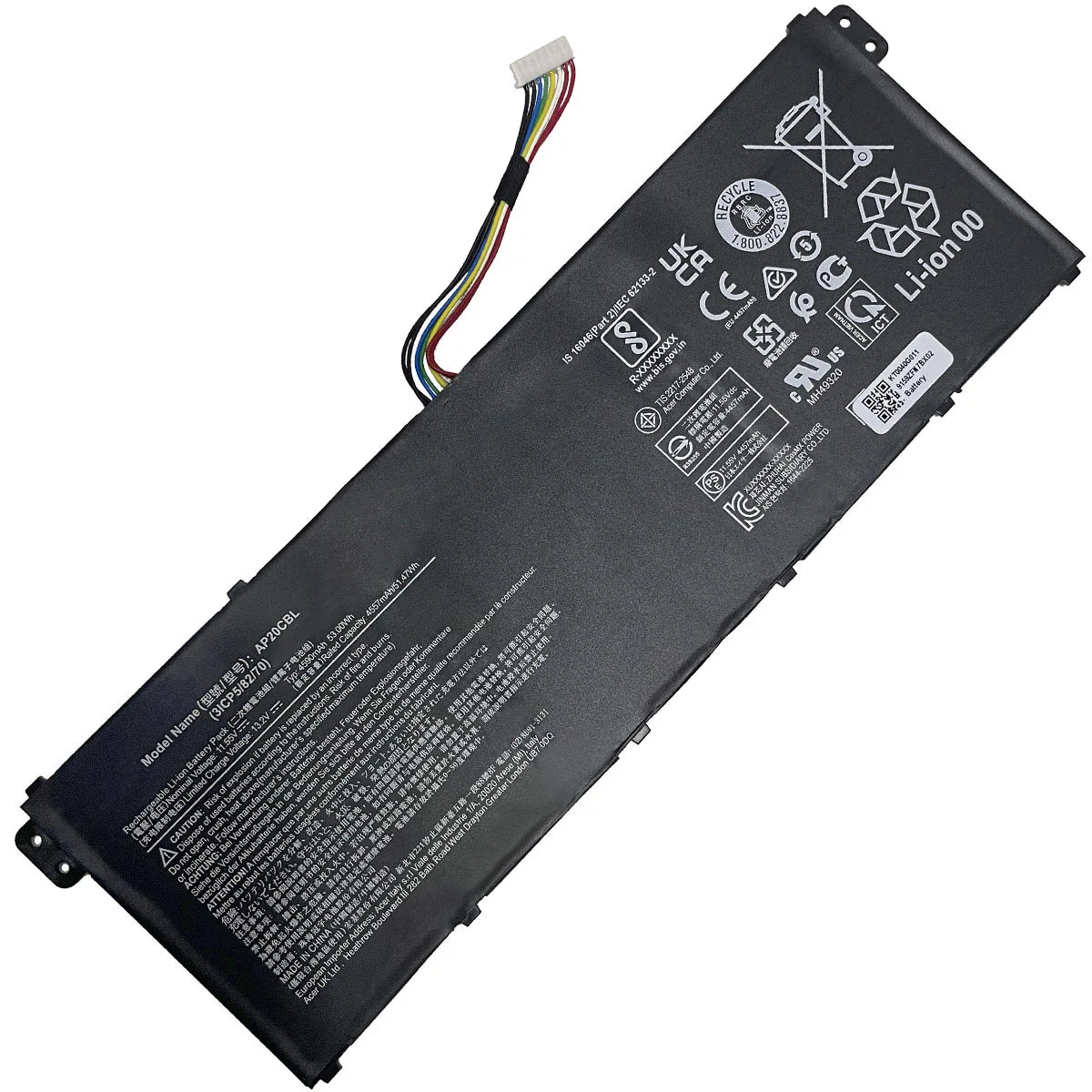 AP20CBL Laptop Battery For Aspire Vero AV15-51-55K2 Swift 3 SF314-511-54EB Aspire 5 A515-45-R386 11.55V 53Wh