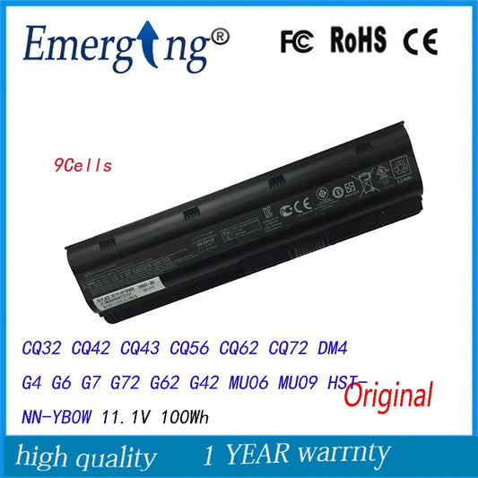 100Wh Original New Laptop Battery MU09 For HP Pavilion G4 G6 G7 G32 G42 mu06 G56 G62 G72 CQ32 CQ42 CQ62 CQ72 DM4 593553-001