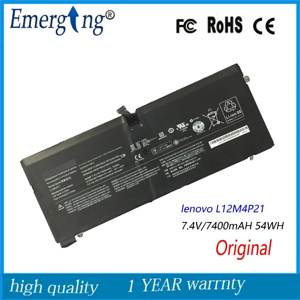 7.4V 54Wh New  Original  Laptop Battery for Lenovo YOGA2 13INCH L12M4P21 21CP5/57/128-2