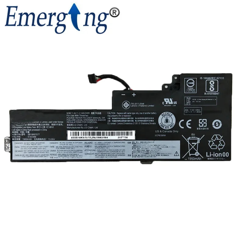 11.46V 24Wh 2095mah New Original Laptop Battery for Lenovo ThinkPad A475 T25 T470 T480 01AV489 01AV419 01AV420 01AV421 SB10K9757