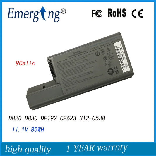 9Cell New Laptop Battery for Dell Latitude D820 D830 DF192 312-0538 CF623 XD736 DF249 M4300