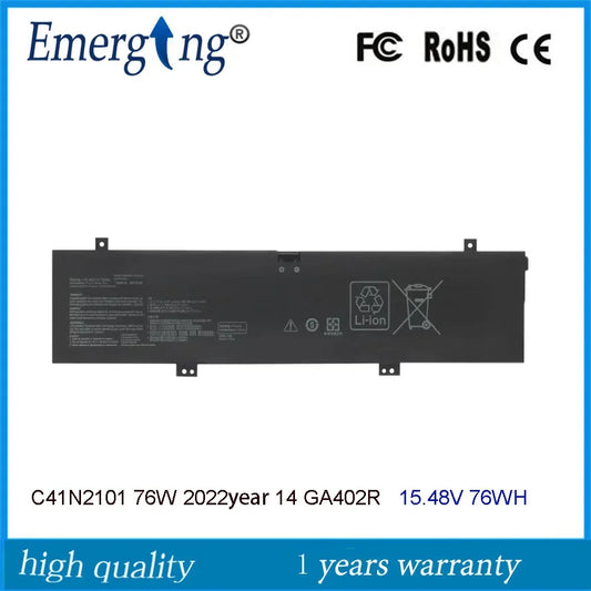 15.48V 76Wh  C41N2101 Laptop Battery  For Asus  GA402RK FX517ZC FX517ZE FX517ZM UM6702RA RC