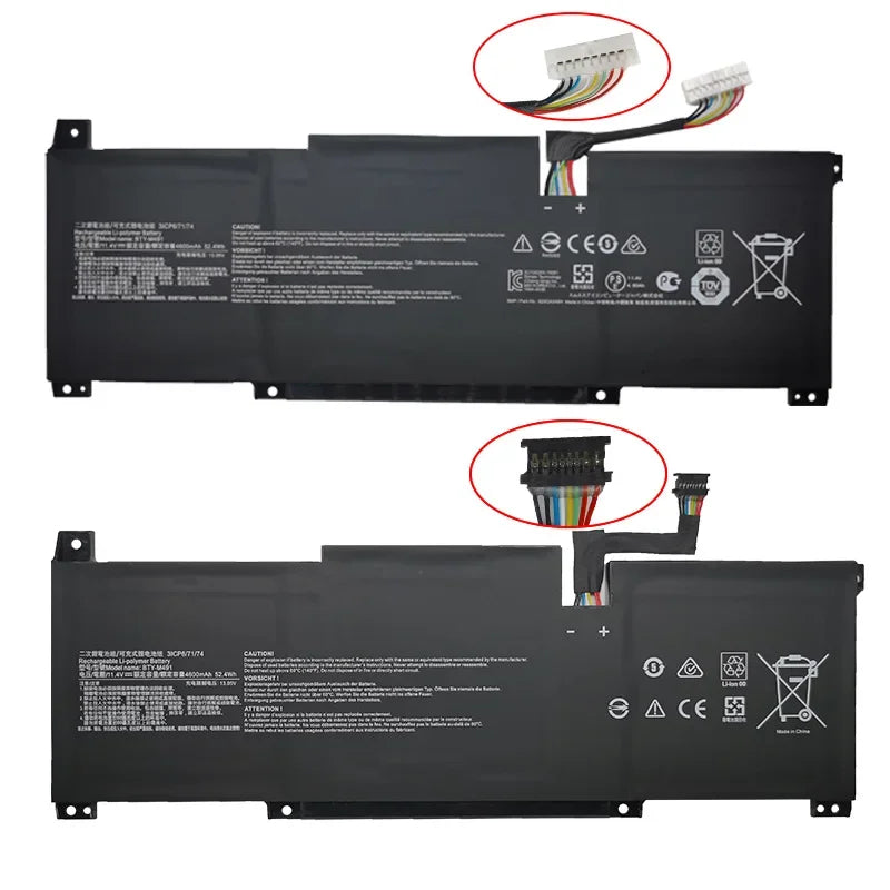 11.4V 52.4Wh BTY-M491 New Laptop Battery For MSI Modern 15 A10RB A10RB-041TW A11SB-059 A4MW Prestige14