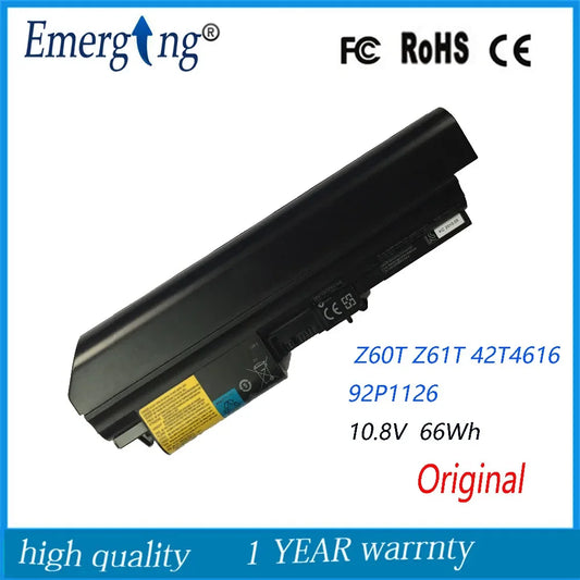 10.8v 66Wh New  Original  Laptop Battery for lenovo IBM thinkpad Z60T Z61T 42T4616 92P1126 92P1125