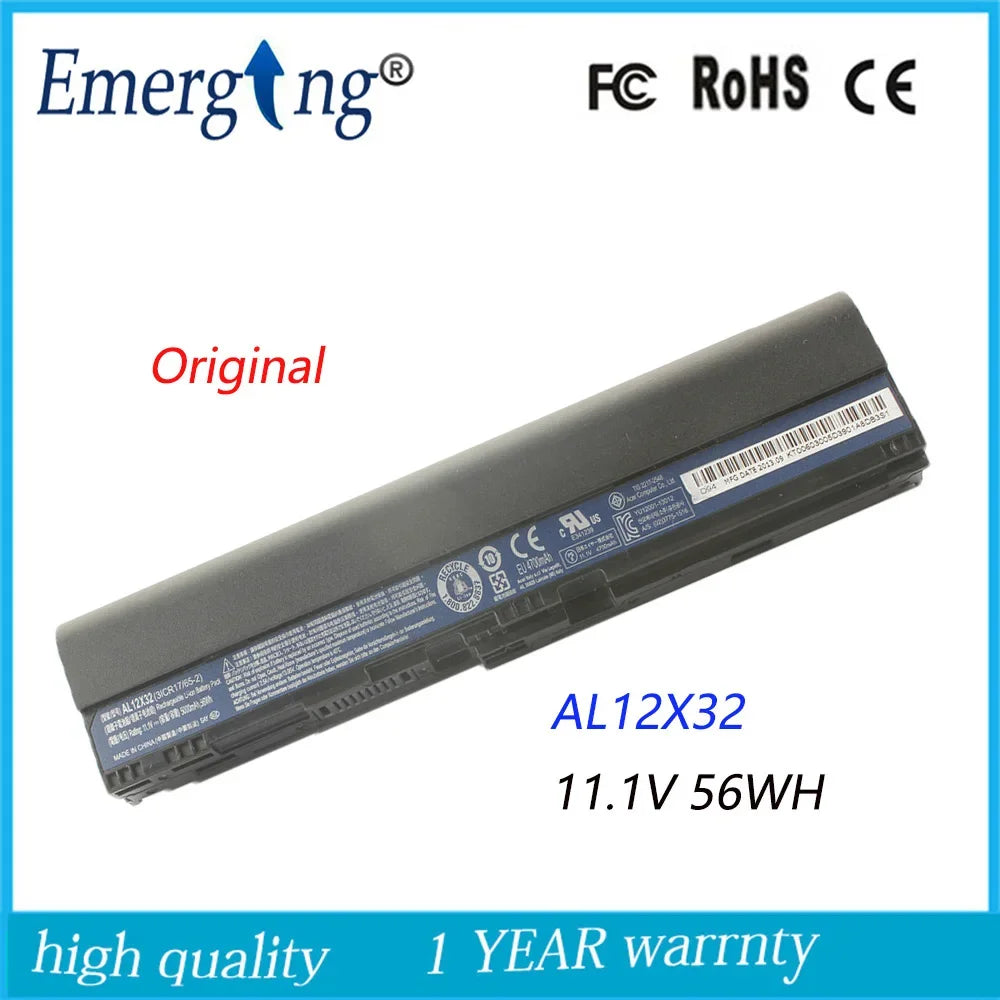 11.1V 56WH   Laptop Battery for Acer  Aspire One 725 756 V5-171 C710 AL12A31 AL12X32