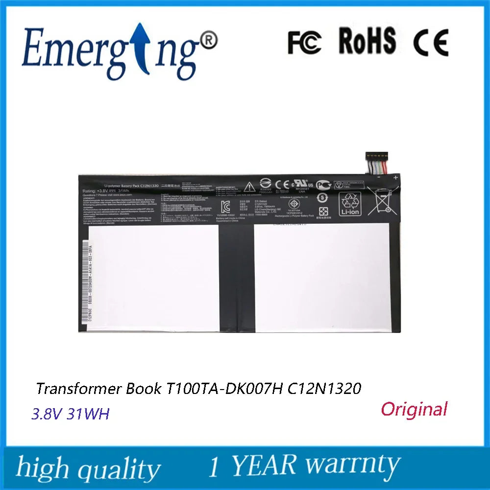 3.8V 31WH   Battery C12N1320 For ASUS Transformer Book T100T T100TA T100TA-C1