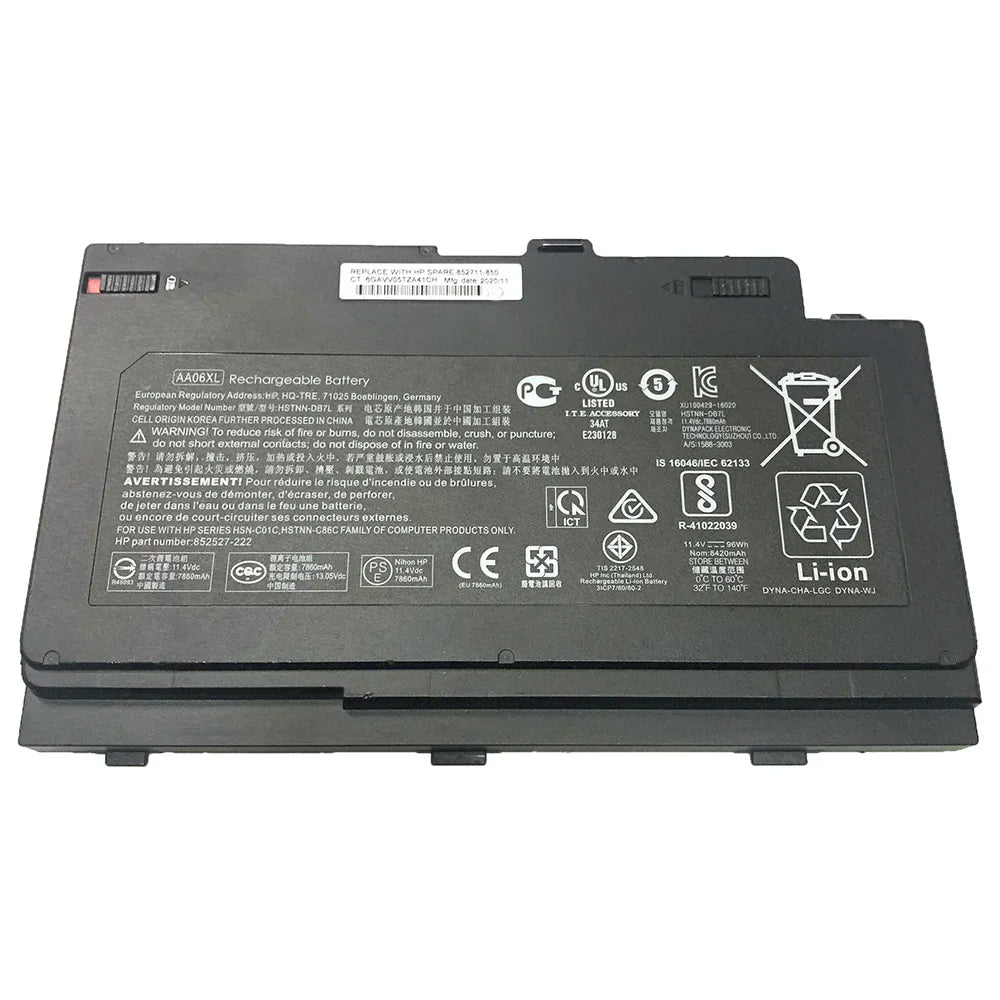 11.4V 7860Mah New Original Laptop Battery for HP ZBook 17 G4 AA06XL 852527-241 852711-850