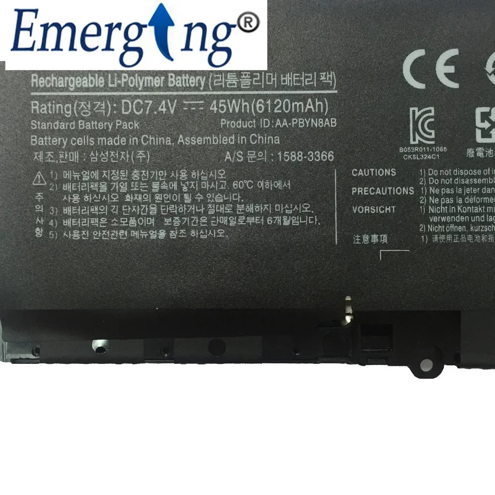 7.4V 45WH New Laptop Battery AA-PBYN8AB For SAMSUNG NP530U4B-A01US 530U4C PBYN8AB BA43-00339A