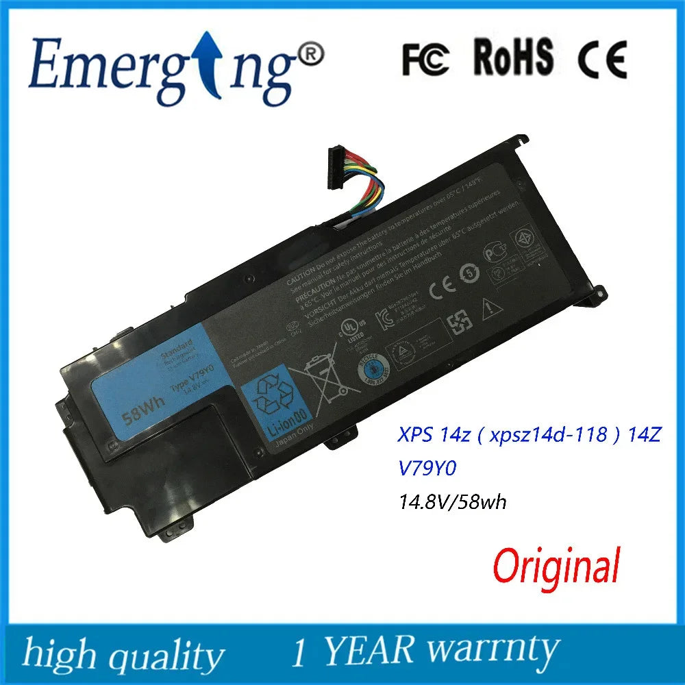 14.8V 58WH New Original  Laptop Battery for Dell XPS L511z L511X L412Z 14z 15z Series V79YO V79Y0