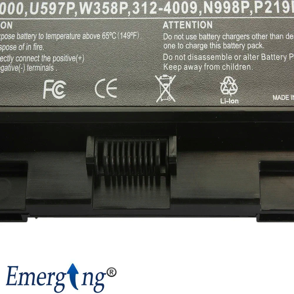 11.1V Laptop Battery for Dell Studio 1450 1458 1457 U597P 312-4009 W358P P219P 312-4000 N998P N996