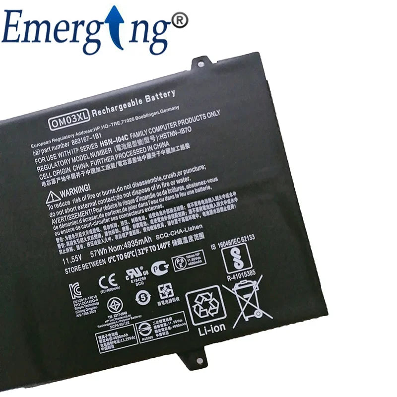 New Original OM03XL Laptop Battery for HP Elitebook x360 1030 G2 Series HSTNN-IB7O HSTNN-IB70 HSN-I04C 863167-171 863167-1B1