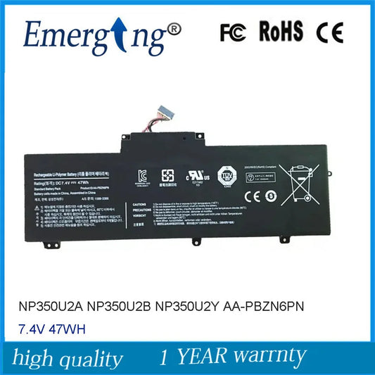 7.4V 47Wh AA-PBZN6PN Laptop Battery For Samsung NP350U2A NP350U2B AA-PBZN6PN-05 350U2A-A01 PBZN6PN