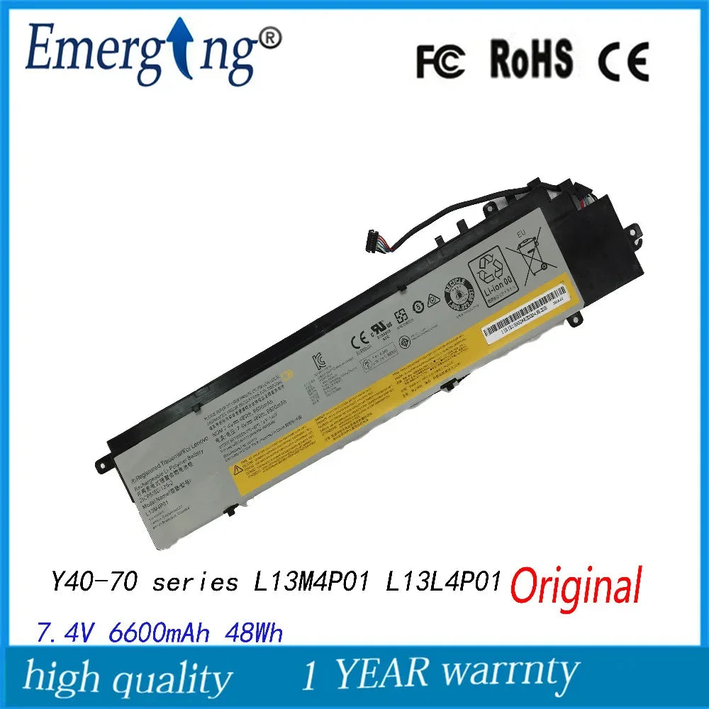 7.4V 48WH New  Original  Laptop Battery for Lenovo Erazer  Y40-70 series L13M4P01 L13L4P01