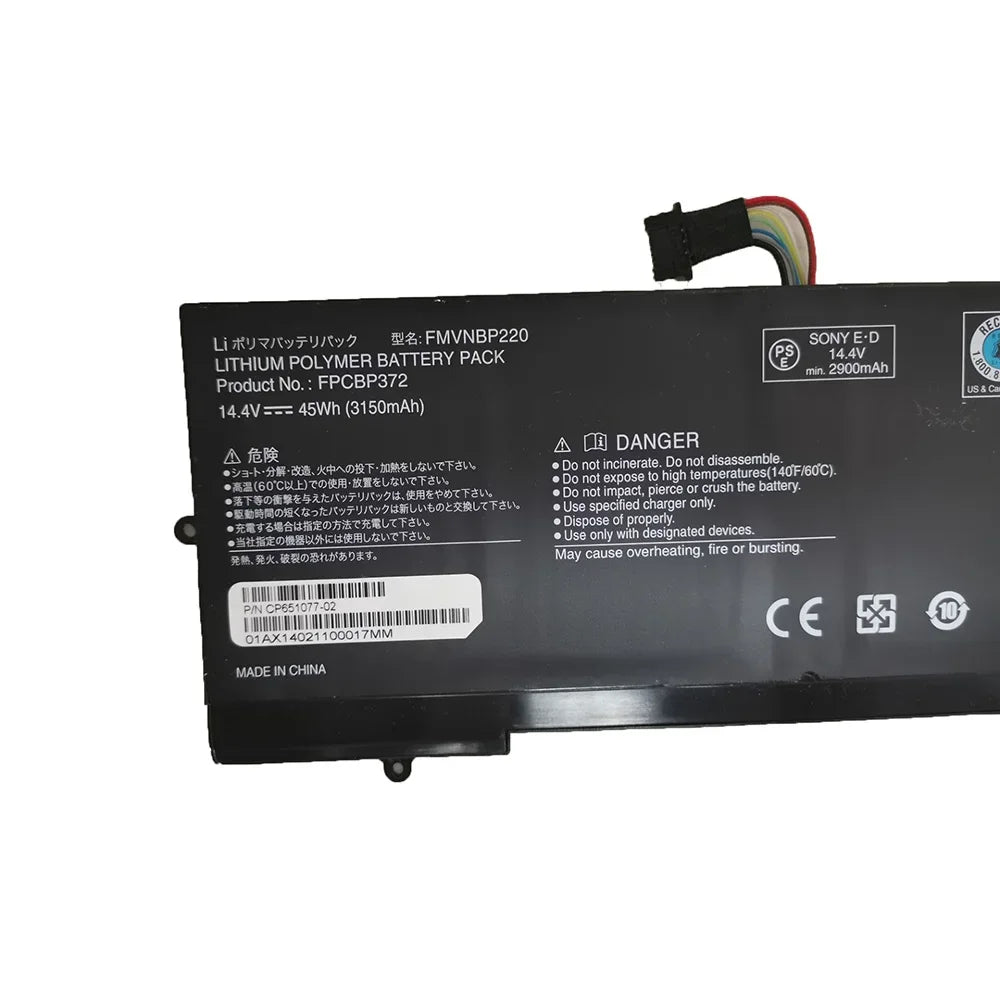 14.4V 3150mAh 45Wh Laptop Battery FPCBP372 FMVNBP220 For FUJITSU LifeBook U772 FPB0281