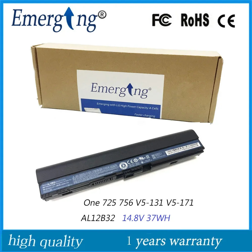 4Cell 14.8v Original AL12B32 New Laptop Battery for Acer Aspire One 725 756 V5-131 V5-171