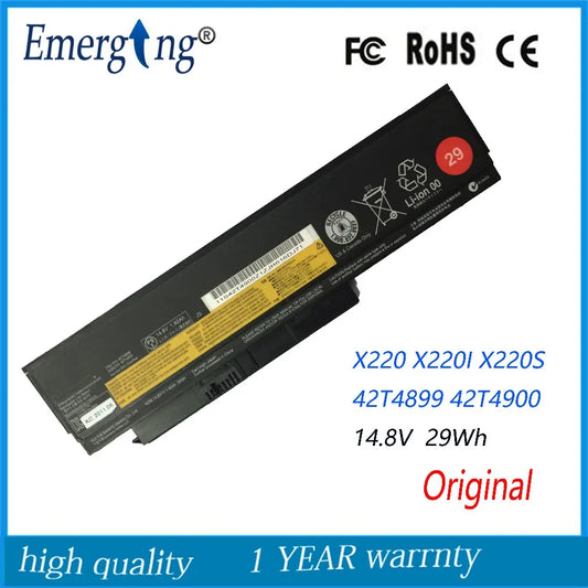 14.8V 29WH Original  New  Laptop Battery for  Lenovo 42T4899 42T4900 x220 X220I x220s