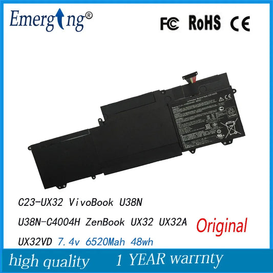 7.4V 48Wh New Laptop Battery for ASUS Vivobook U38n U38n-c4004h Zenbook Ux32vd Ux32a C23-ux32