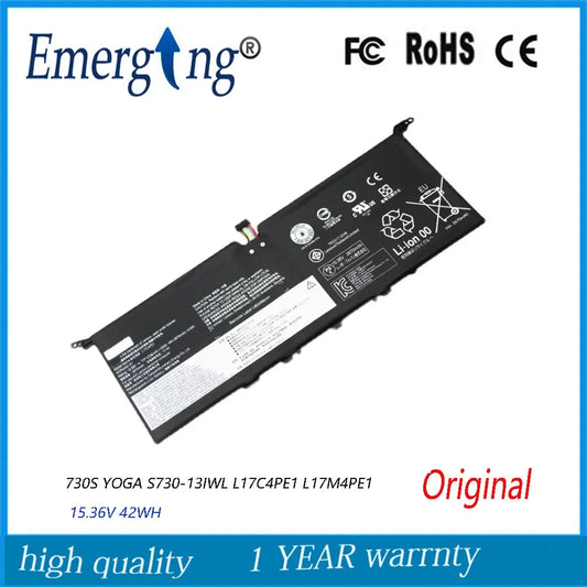 15.36V 42WH Original Laptop Battery for Lenovo IdeaPad 730S YOGA S730-13IWL L17C4PE1 L17M4PE1