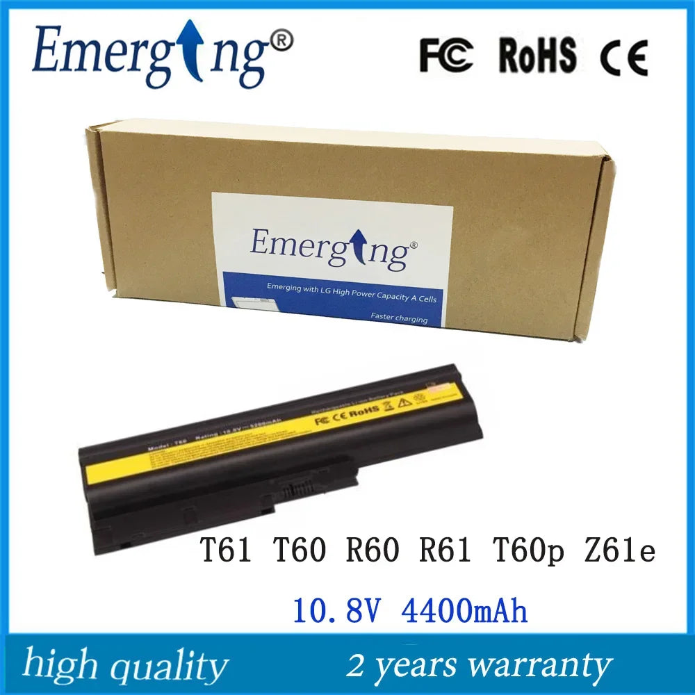 10.8V 4400mAh New Laptop Battery for IBM Lenovo ThinkPad T60 R60 R61 T60p Z61e  R500 W500 SL500 40Y6799