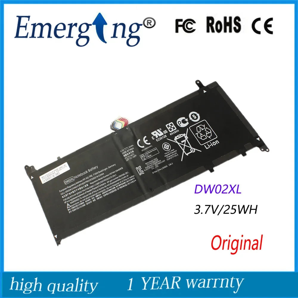 3.7V 25Wh New Laptop Battery For HP Envy X2 11-G0004XX DW02XL HSTNN-IB4B TPN-P104 	HSTNN-DB4B