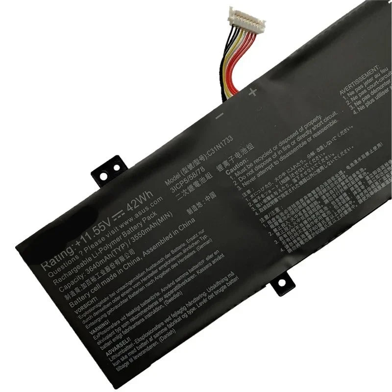 11.55V 42Wh C31N1733 Laptop Battery For ASUS VivoBook Flip 14 0B200-02970000 TP412UA TP412UA-EC207T3ICP5/58/78