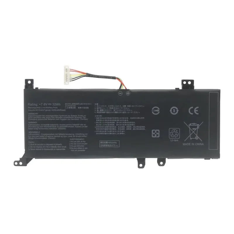 7.6V  32Wh B21N1818-1 Laptop Battery For Asus A409FA  A409FJ B21BnEH E406MAS F509FA P509JA R409UA X409BA 2ICP7/60/80