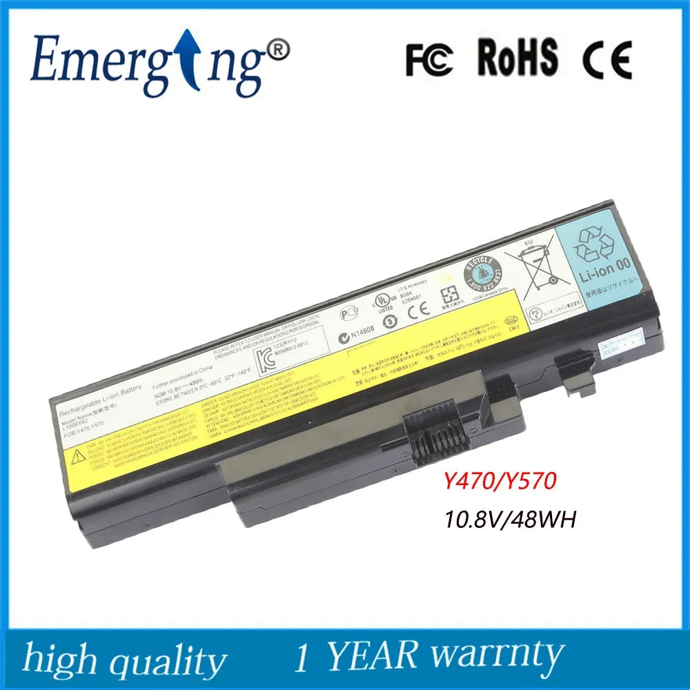 11.1V New Laptop Battery for Lenovo IdeaPad Y470 Y570 Y470A Y470M Y471 Y570M 57Y6567 57Y6625 57Y6626 L10P6F01