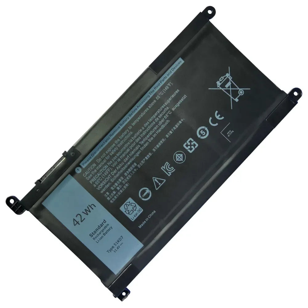 11.4V 42Wh 51KD7 Laptop Battery for Dell Chromebook 11 3180 3189 Series Y07HK FY8XM