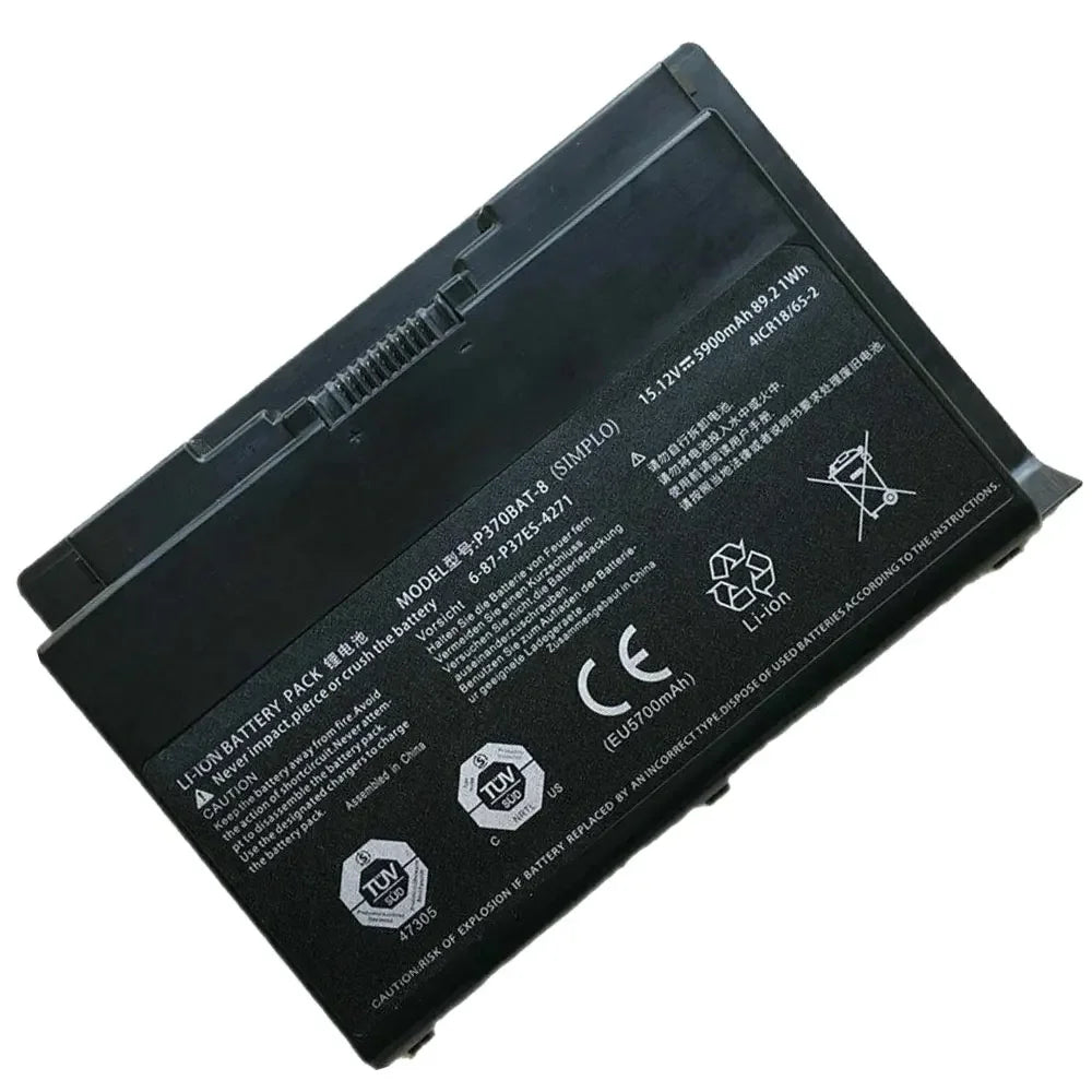 15.12V  89.21Wh P370BAT-8 Laptop Battery For Clevo X900 P370EM P370EM3 XMG P723 Pro Sager NP9380	NP9390-S 6-87-W955S-42F3