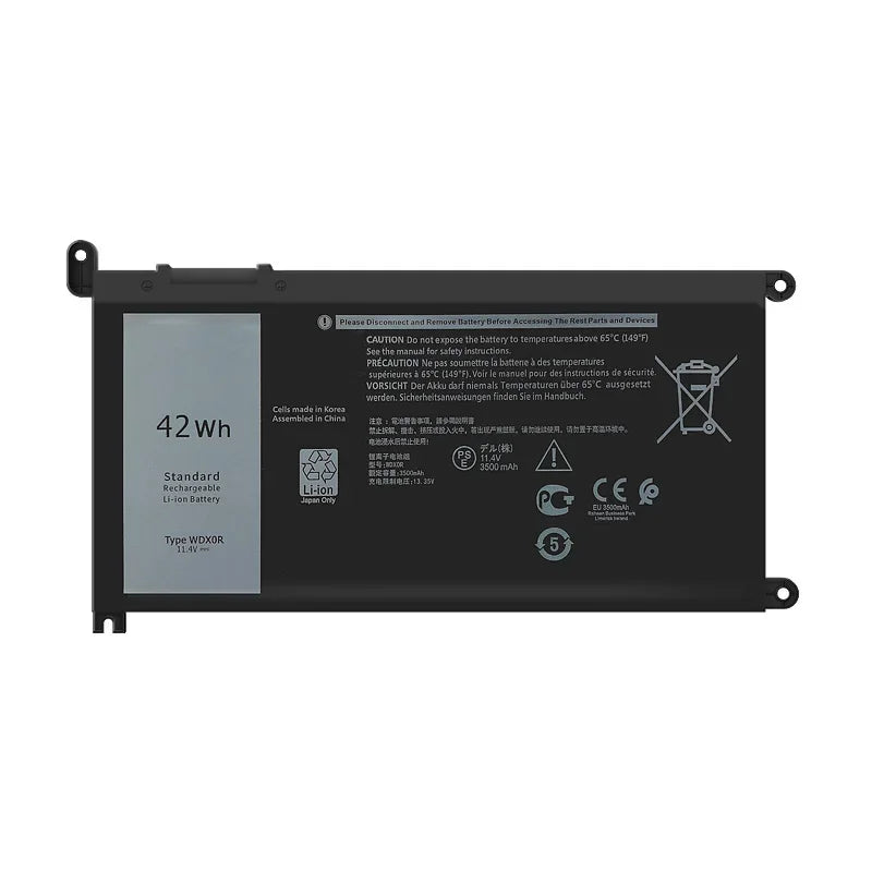 11.4V 42WH  Original WDX0R Battery for Dell WDXOR 5368 5567 7560 5767 7472 7460 7368 7378 5565 Latitude 3488 3580