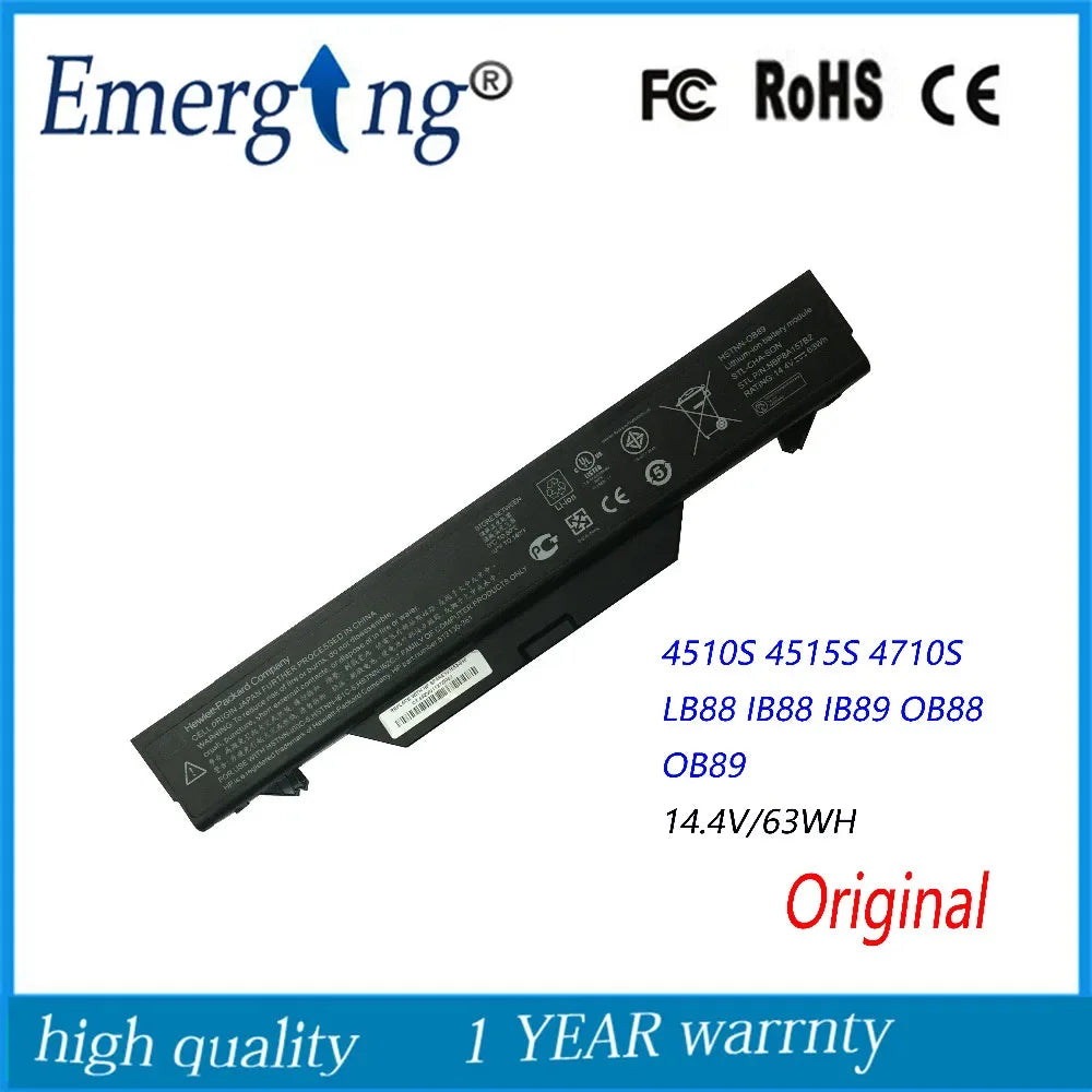 14.4V 63Wh New Original Laptop Battery for HP 4510S 4515S 4710S LB88 IB88 IB89 OB88 OB89