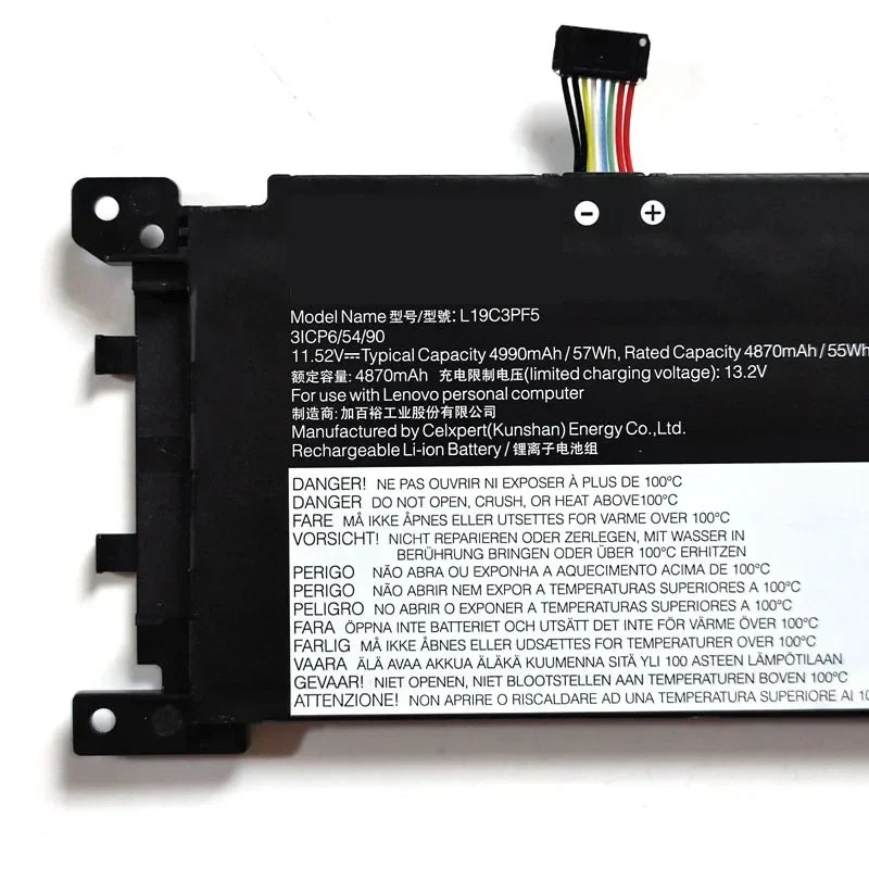 11.52V 57Wh Battery L19C3PF5 For Lenovo IdeaPad 5-15ALC05 15ARE05 15IIL05 15ITL05 L19C4PF1 L19L3PF2 L19M3PF6 L19D3PF3