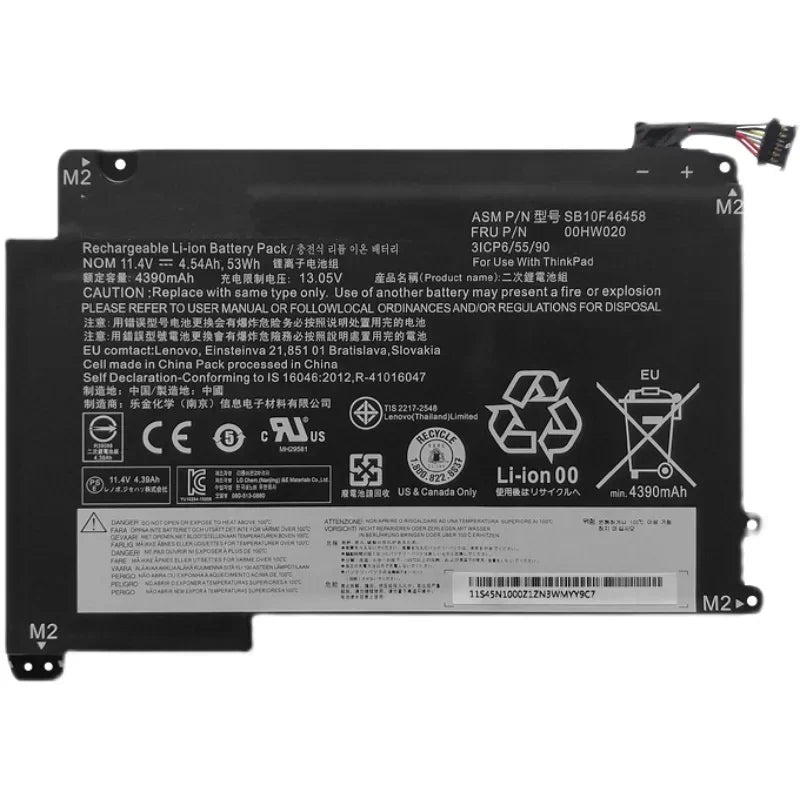 11.4V 53WH 00HW020 Original Battery For Lenovo  ThinkPad S3 Yoga 14 460 SB10F46458 SB10F46459 00HW021