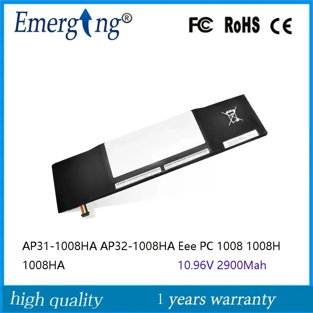 10.96V 31WH New Laptop Battery  AP31-1008HA  for ASUSAP32-1008HA Eee PC 1008 1008H 1008HA