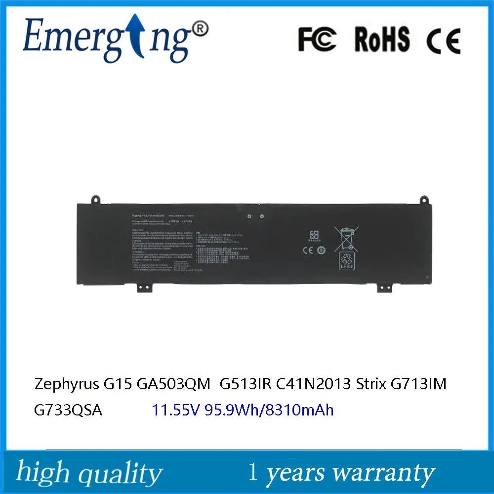 15.4V  90Wh C41N2013 Laptop Battery For Asus ROG Zephyrus G15 GA503QM Strix 15 G513IM G513IR G733QM