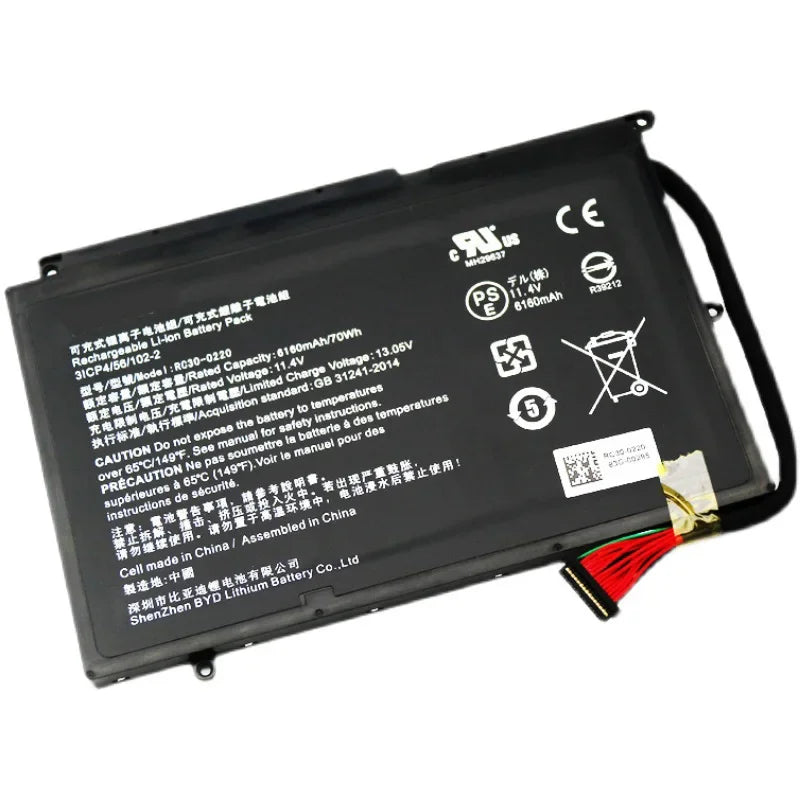 11.4V 70WH RC30-0220 RZ09-0220 Laptop Battery For Razer Blade Pro GTX 1060 17.3" RZ09-02202E75-R3U1