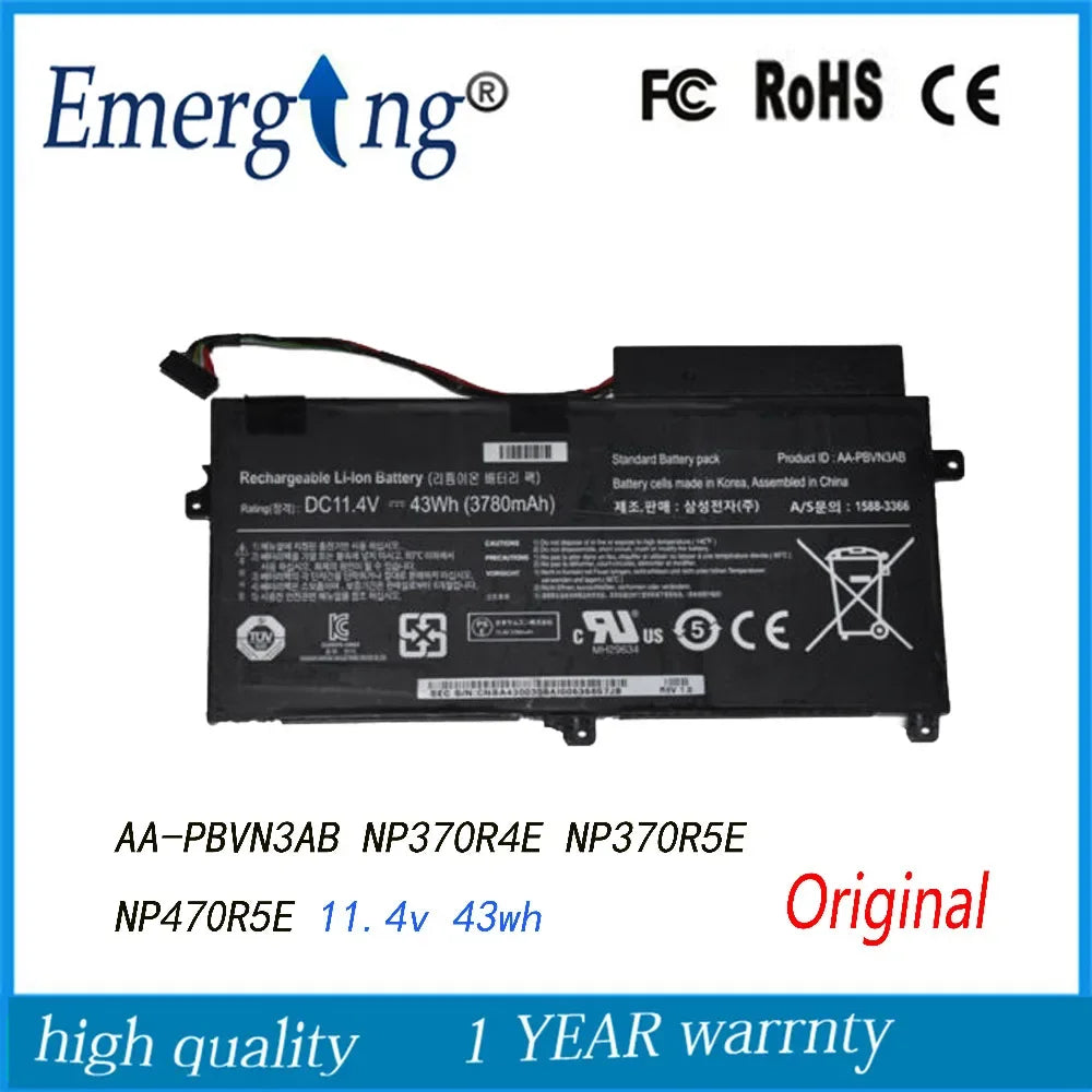 11.4V 43WH New Original  Laptop Battery For  SAMSUNG 5 Series 510R NP470 NP470R5E AA-PBVN3AB BA43-00358A