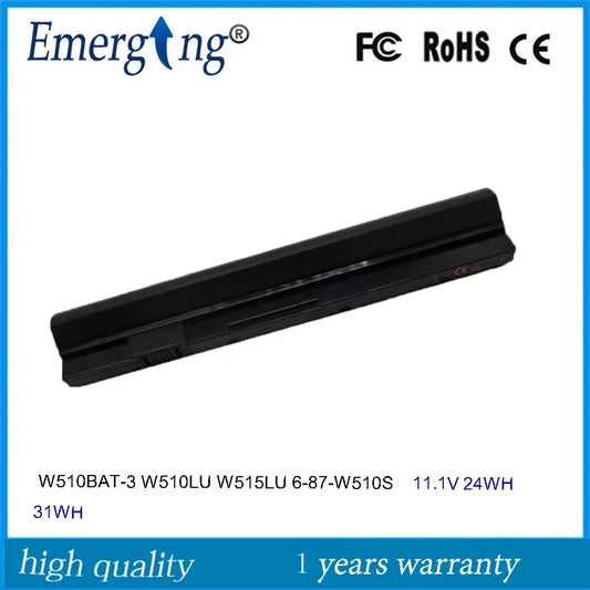 11.1V  W510BAT-3 Laptop Battery For Clevo DEXP Athena T113  LDLC Venus A52-16-H10S 6-87-W510S W330SU2