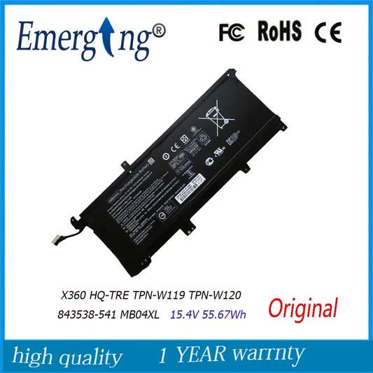 15.4V 55.67Wh New Original Laptop Battery MB04XL for HP Envy X360 HQ-TRE TPN-W119 TPN-W120 843538-541 HSTNN-UB6X 15-AQ103NO 15-A