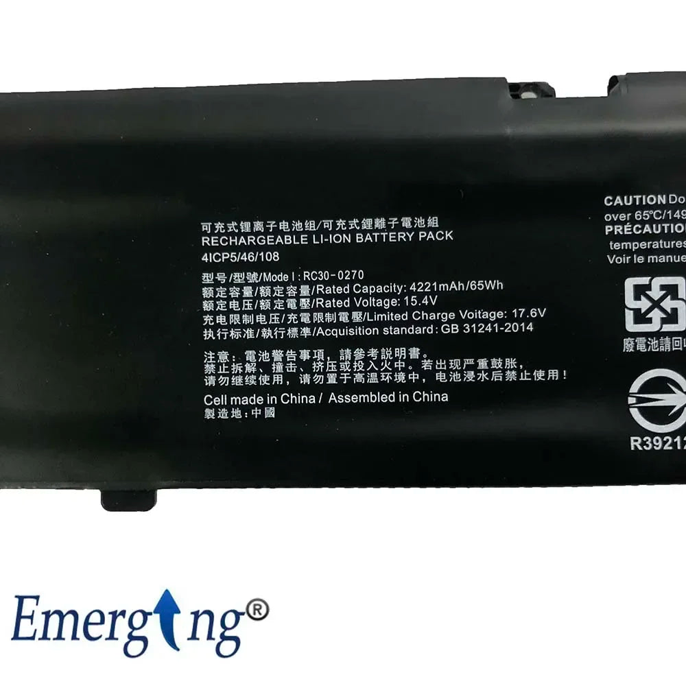 15.4V 65WH New Laptop Battery RC30-0270 for Razer 15 2018 RZ09-02705E75/03006