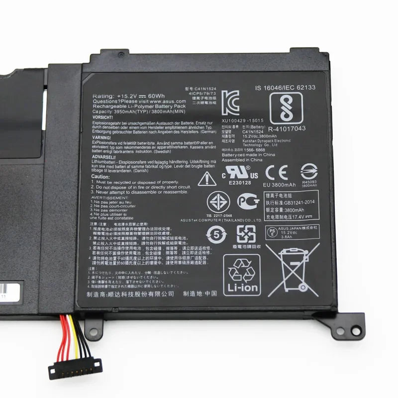 15.2V 60WH Original Laptop Battery C41N1524 For ASUS Zenbook Pro UX501V UX501VW N501VW G501VW G60V