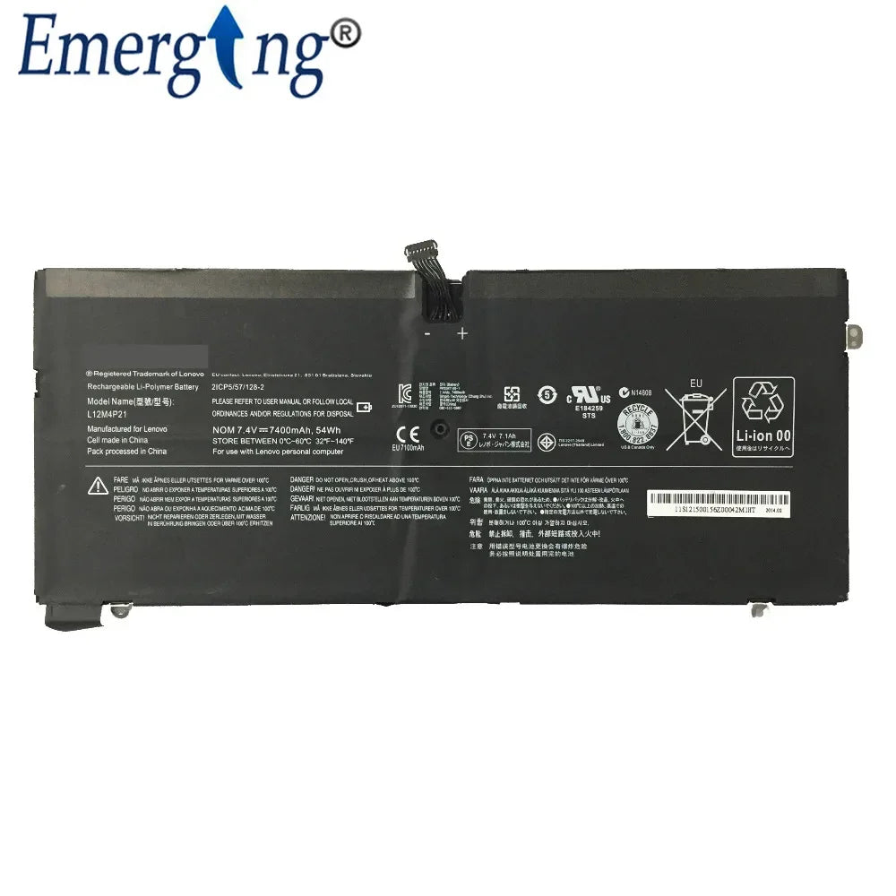 7.4V 54Wh New  Original  Laptop Battery for Lenovo YOGA2 13INCH L12M4P21 21CP5/57/128-2