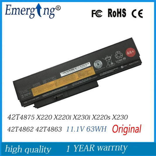 11.1v 63wh New  Original   Laptop Battery for lenovo Thinkpad X220 X220i X230 X220S X230i 42T4861 42T4862