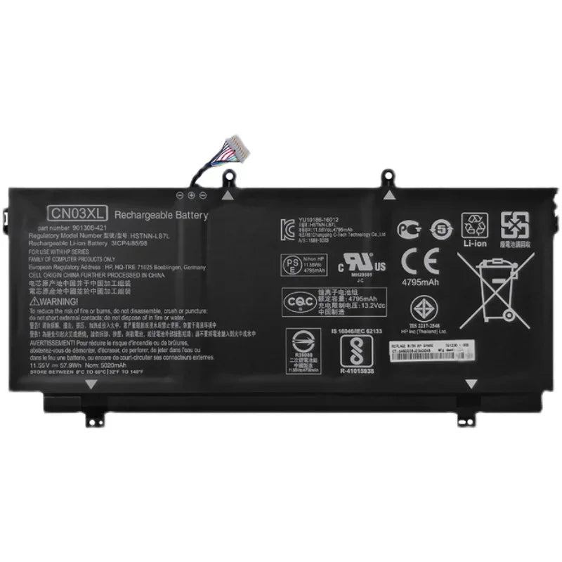 11.55V 57.9WH CN03XL SH03XL Battery For HP Spectre X360 13-AC033DX 13-AB002 13-AC014TU 13-w023dx HSTNN-LB7L TPN-Q178 901345-855