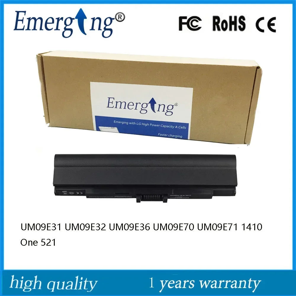 11.1V 4400mah New Laptop Battery UM09E31 for Acer Aspire One 521 752 Panthera  1410 1810T  UM09E32 UM09E51 UM09E71